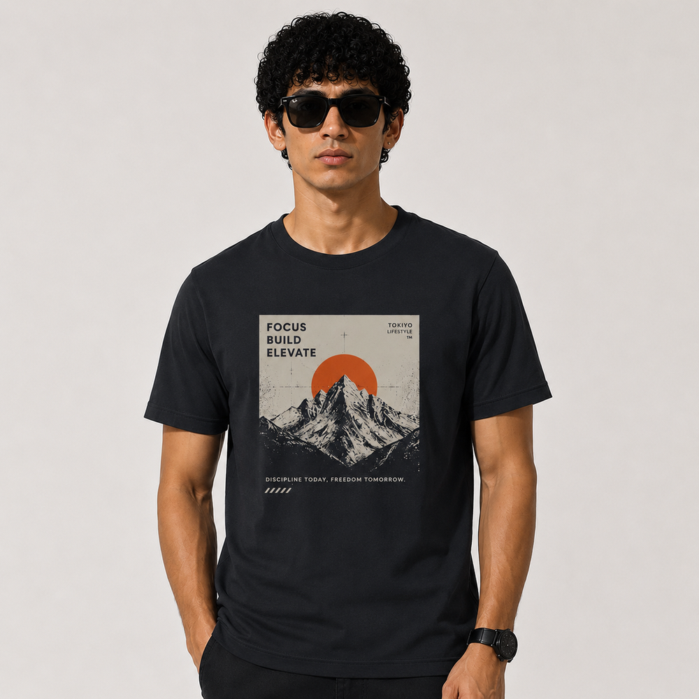 Tokiyo Lifestyle Regular T-Shirt - TRTM006 - Black - Image 1