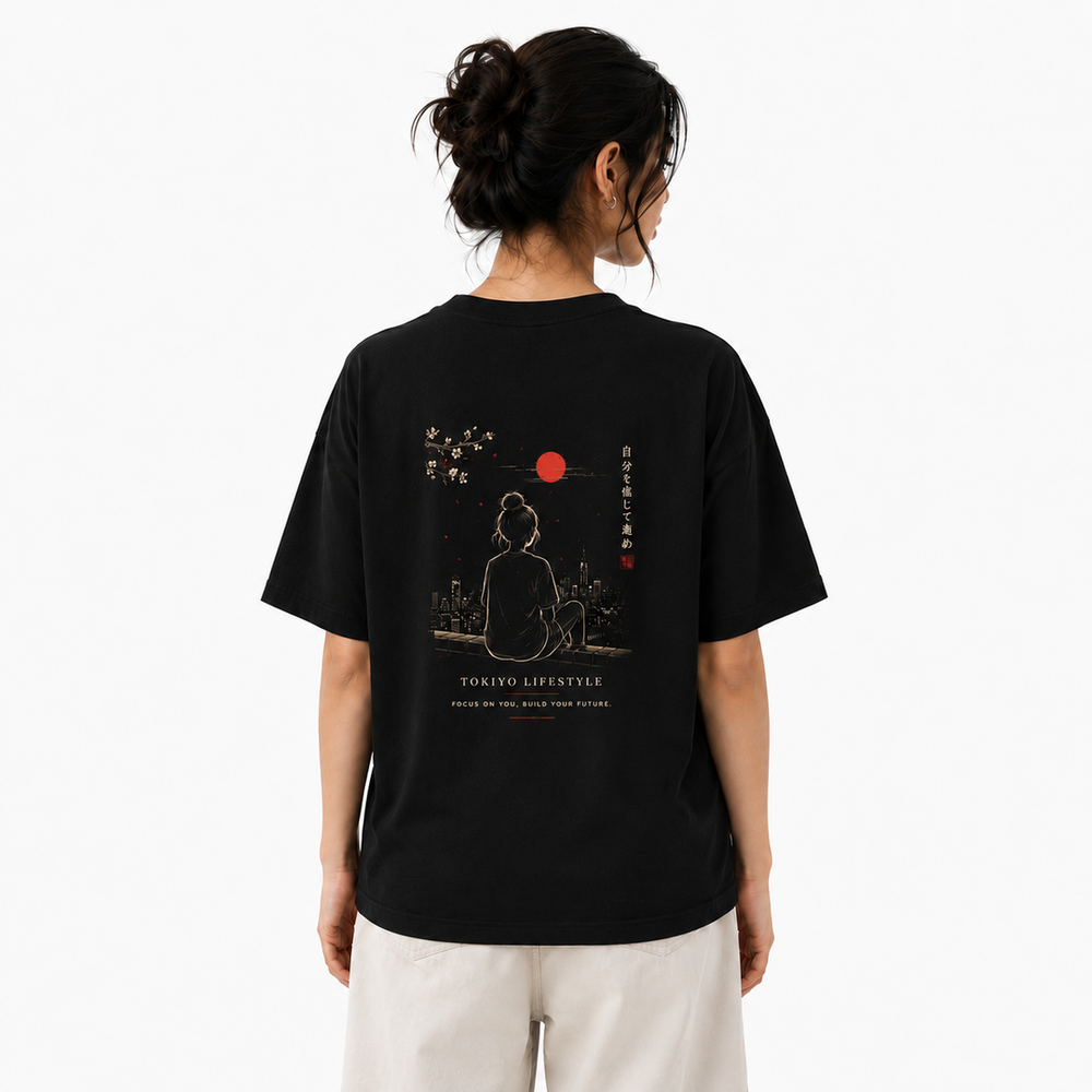 Tokiyo Lifestyle Women Oversized T-Shirt - TOVWO017 - Black - Image 2