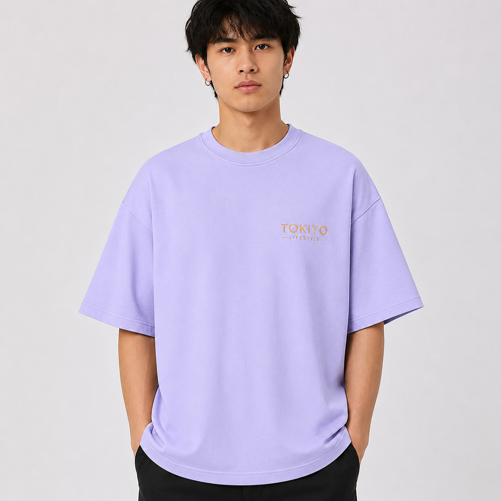 Tokiyo Lifestyle Oversized T-Shirt - TOTM010 - Lavender - Image 1