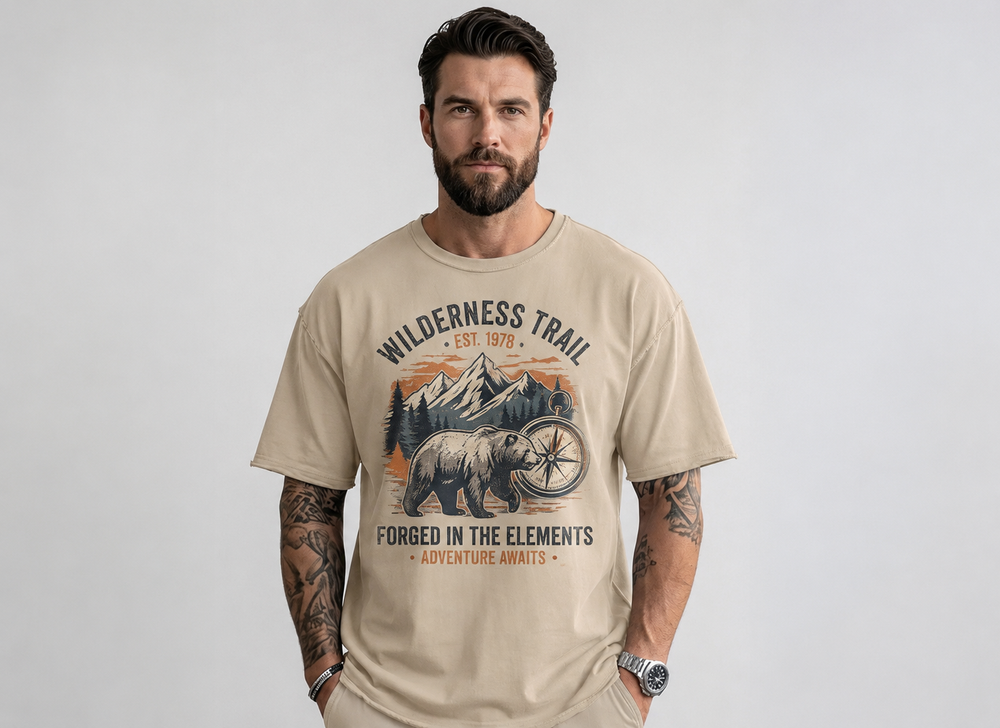 Tokiyo Lifestyle Oversized T-Shirt - TOTM005 - Beige - Image 1