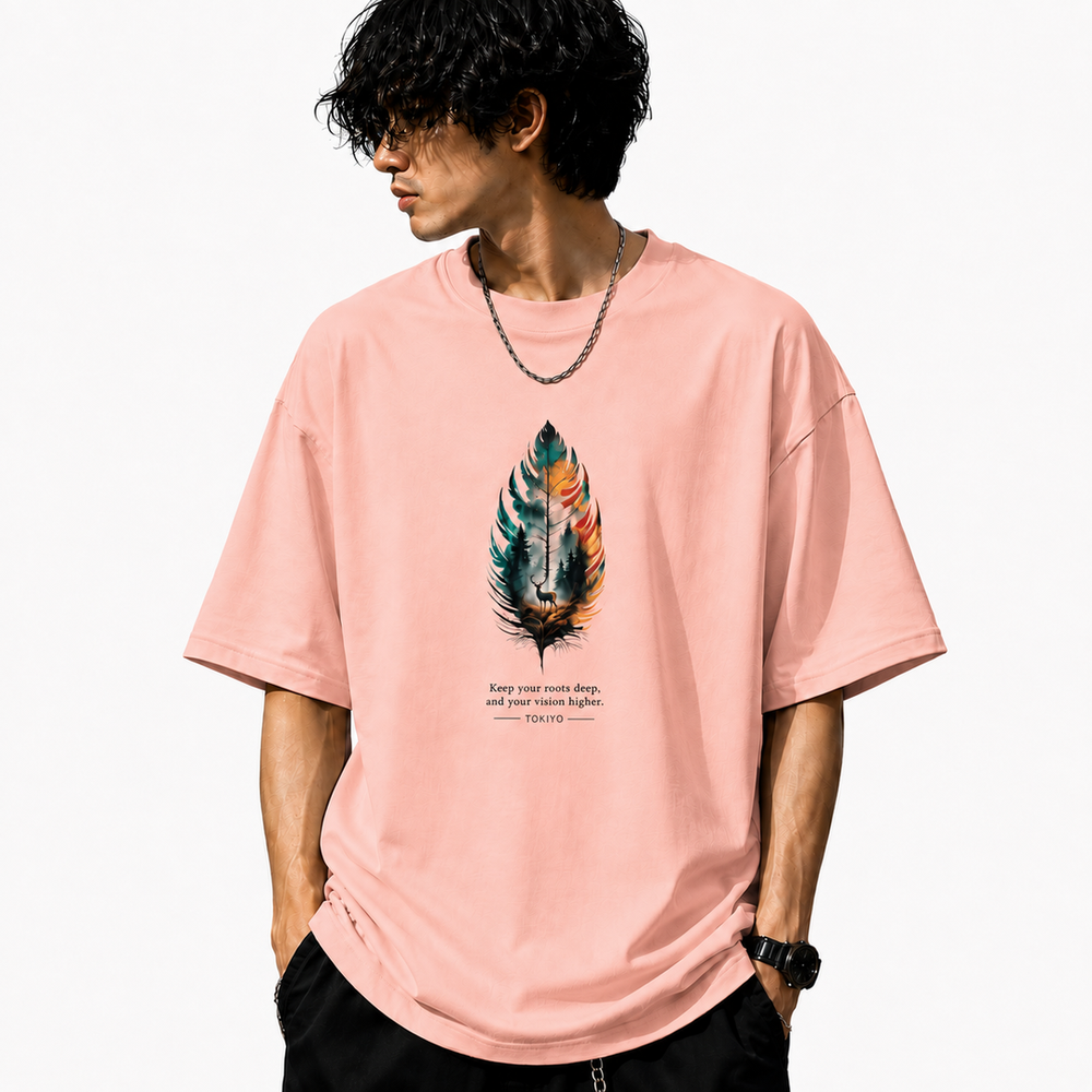Tokiyo Lifestyle Oversized T-Shirt - TOTM017 - Peach