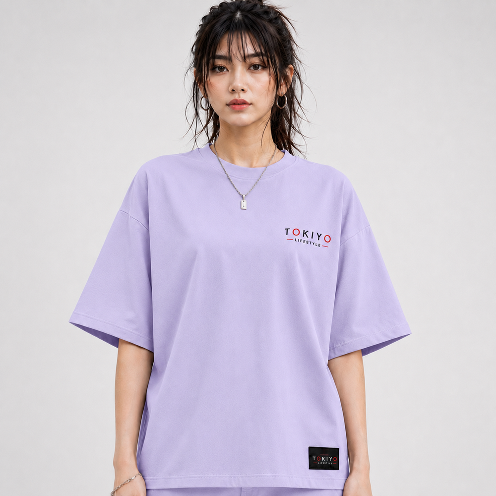 Tokiyo Lifestyle Women Oversized T-Shirt - TOVWO003 - Lavender - Image 1