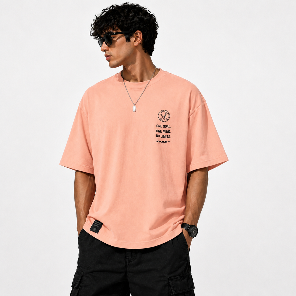 Tokiyo Lifestyle Oversized T-Shirt - TOTM038 - Peach
