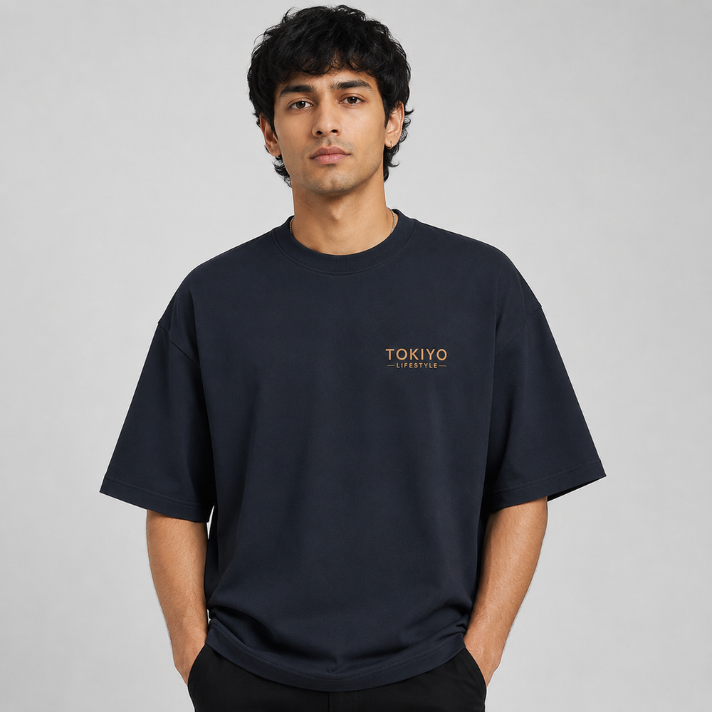 Tokiyo Lifestyle Oversized T-Shirt - TOTM006 - Black - Image 1