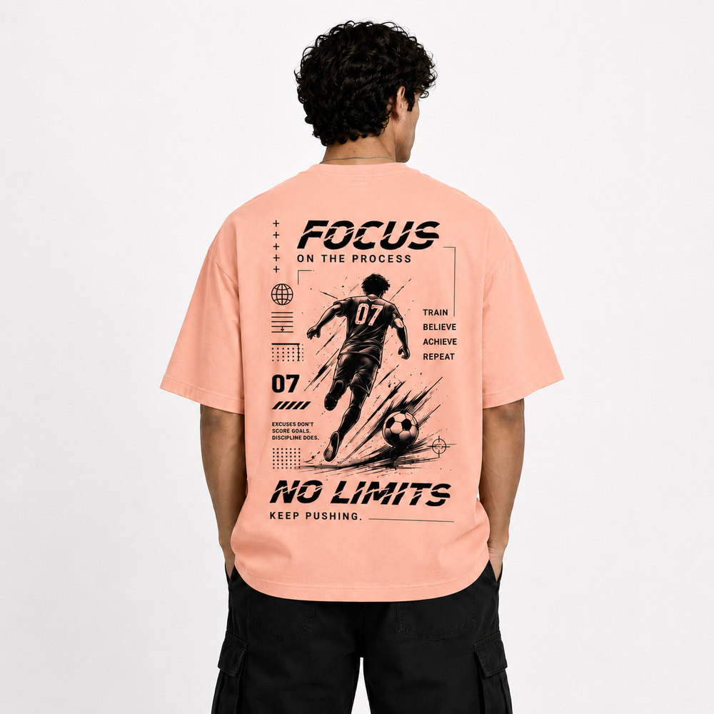 Tokiyo Lifestyle Oversized T-Shirt - TOTM038 - Peach