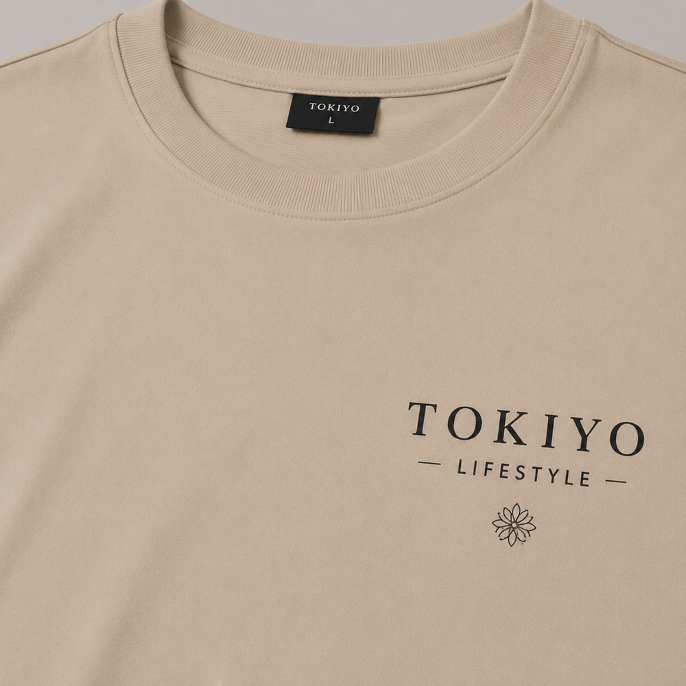 Tokiyo Lifestyle Oversized T-Shirt - TOTM002 - Beige - Image 3