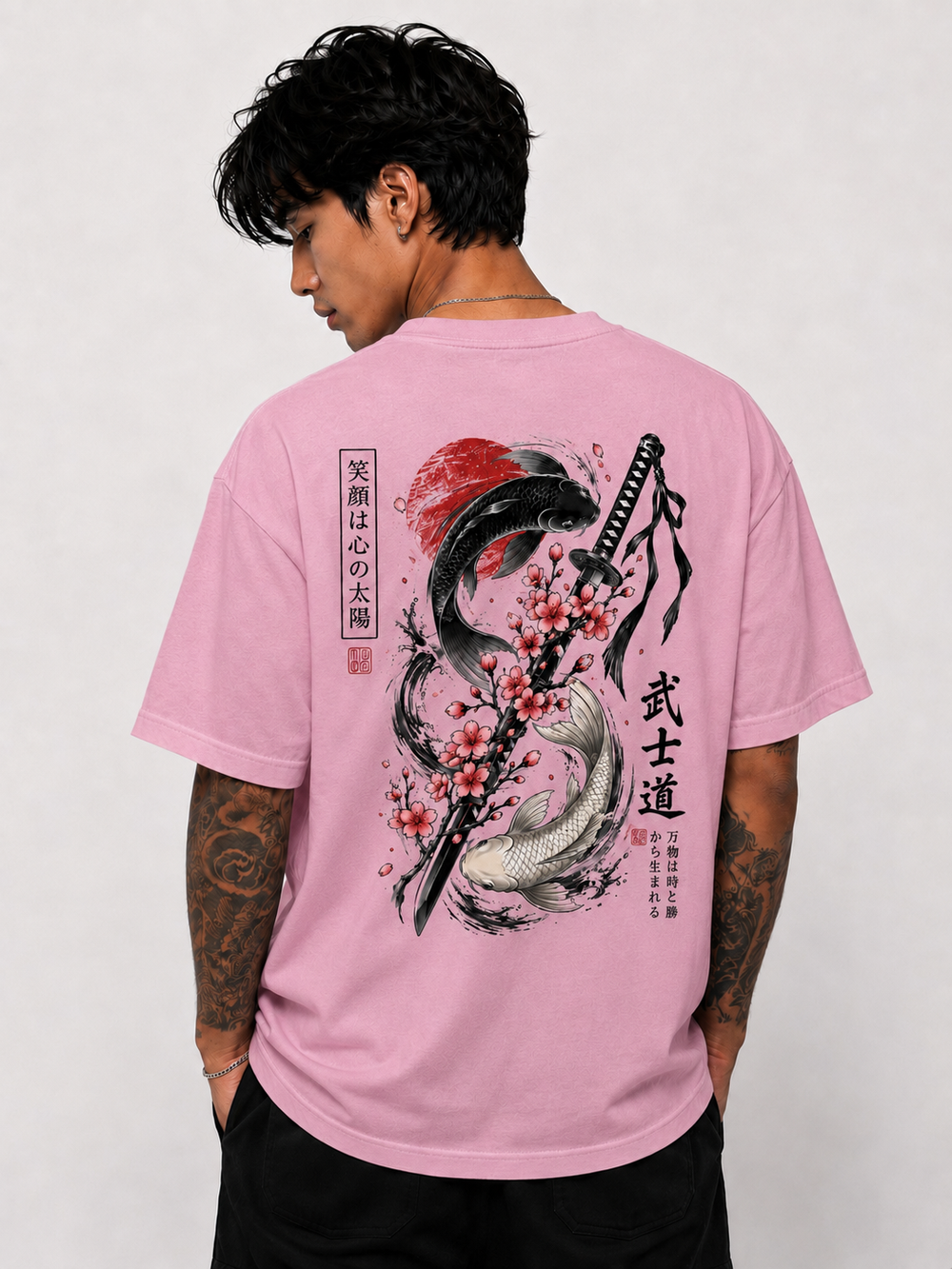 Tokiyo Lifestyle Oversized T-Shirt - TOTM015 - Onion Pink