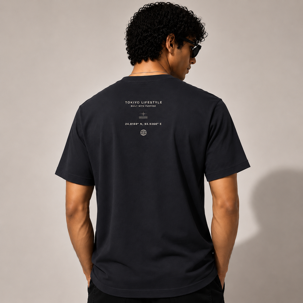 Tokiyo Lifestyle Regular T-Shirt - TRTM009 - Black - Image 2