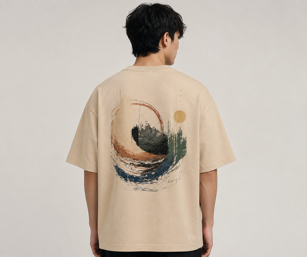 Tokiyo Lifestyle Oversized T-Shirt - TOTM010 - Beige - Image 2