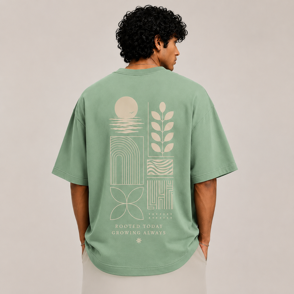 Tokiyo Lifestyle Oversized T-Shirt - TOTM007 - Pista - Image 2