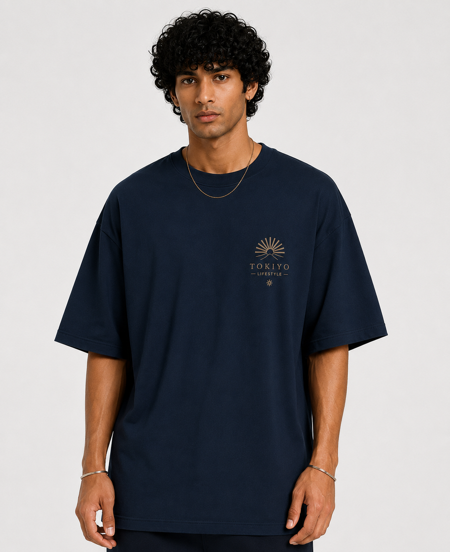Tokiyo Lifestyle Oversized T-Shirt - TOTM007 - Airforce - Image 1
