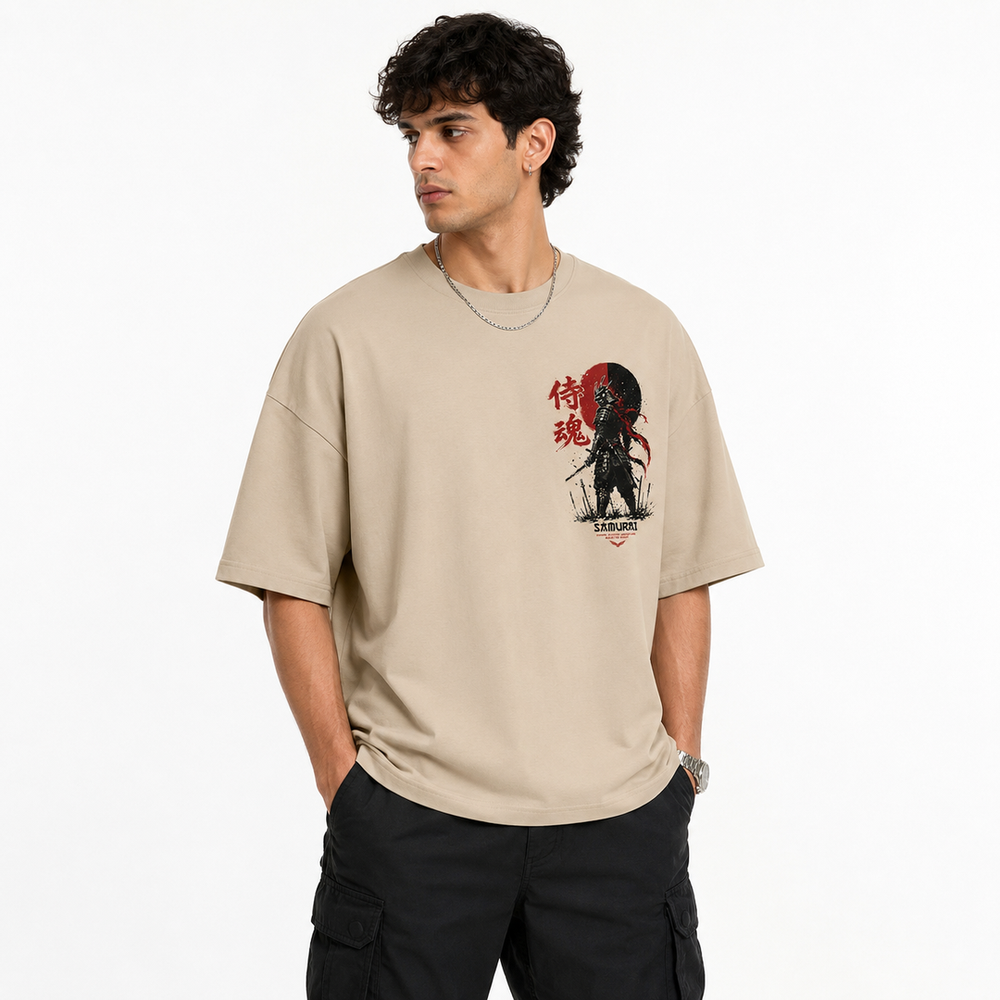 Tokiyo Lifestyle Oversized T-Shirt - TOTM027 - Beige