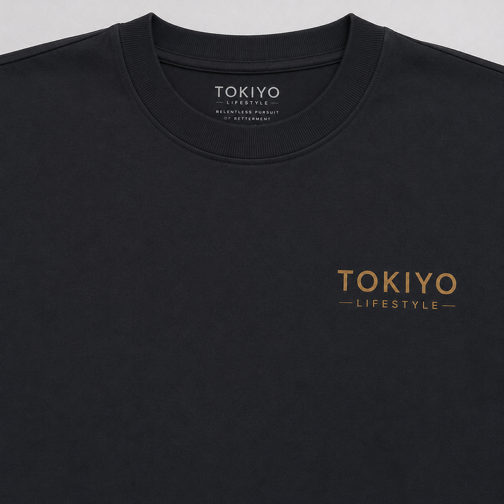 Tokiyo Lifestyle Oversized T-Shirt - TOTM006 - Black - Image 3