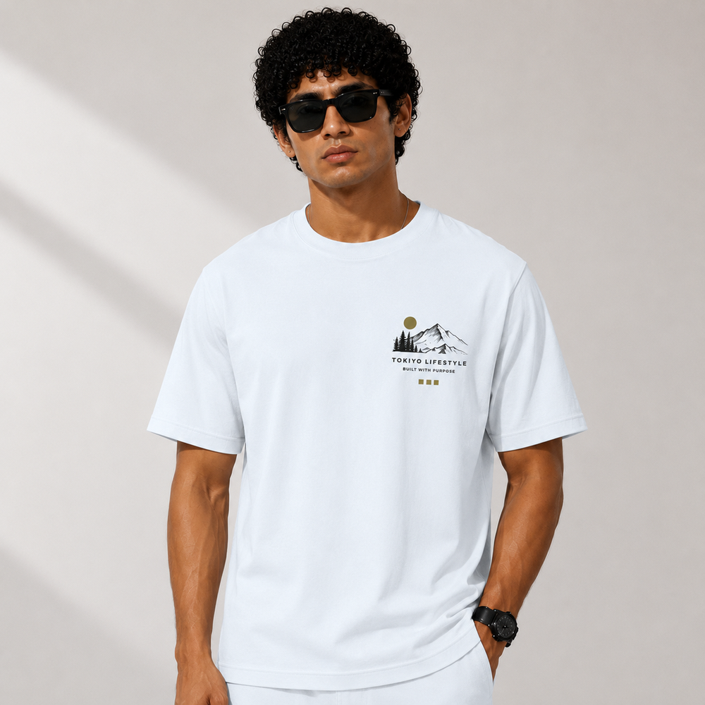 Tokiyo Lifestyle Regular T-Shirt - TRTM008 - White - Image 1