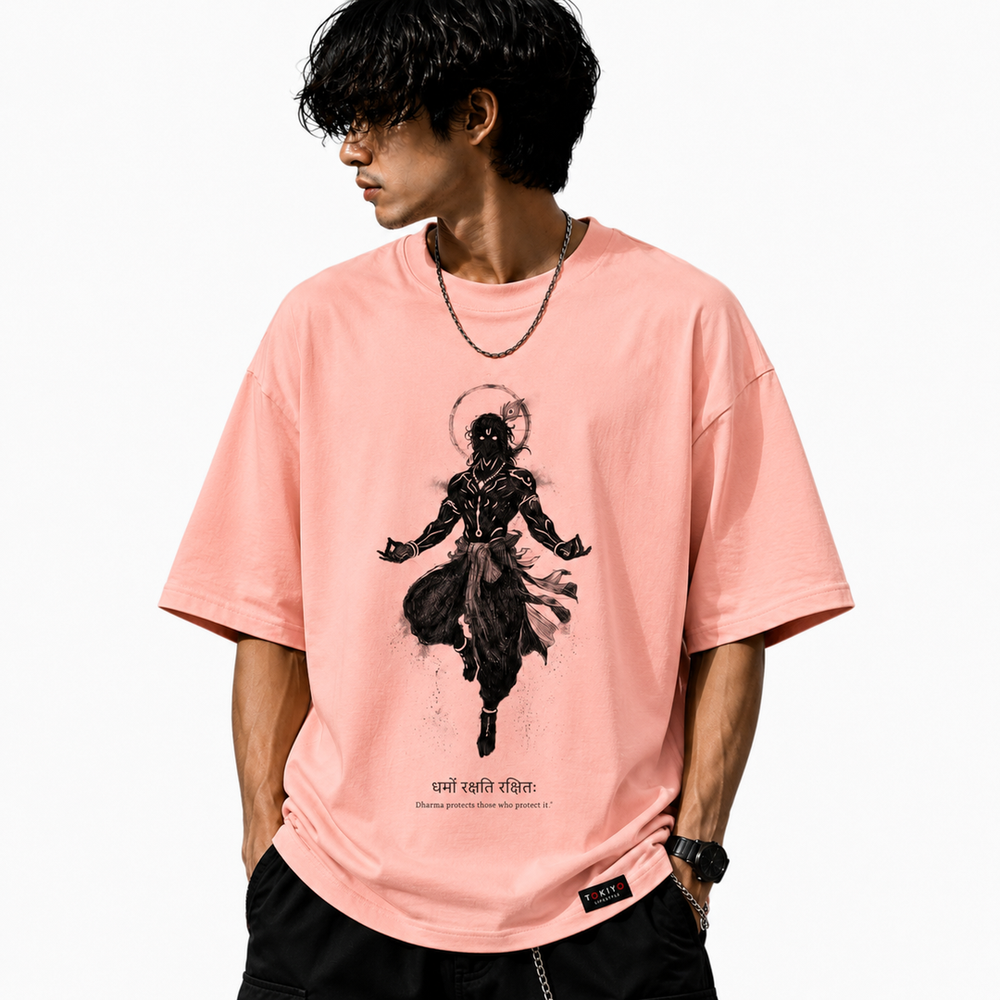 Tokiyo Lifestyle Oversized T-Shirt - TOTM018 - Peach