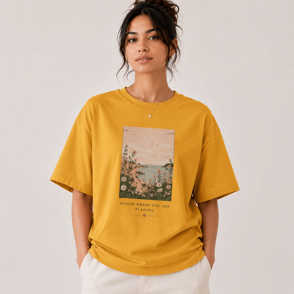 Tokiyo Lifestyle Women Oversized T-Shirt - TOVWO008 - Mustard - Image 1