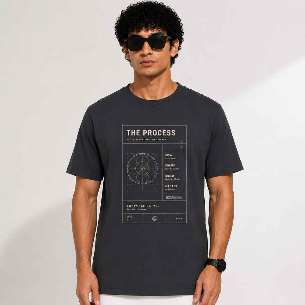 Tokiyo Lifestyle Regular T-Shirt - TRTM001 - Dgrey - Image 1