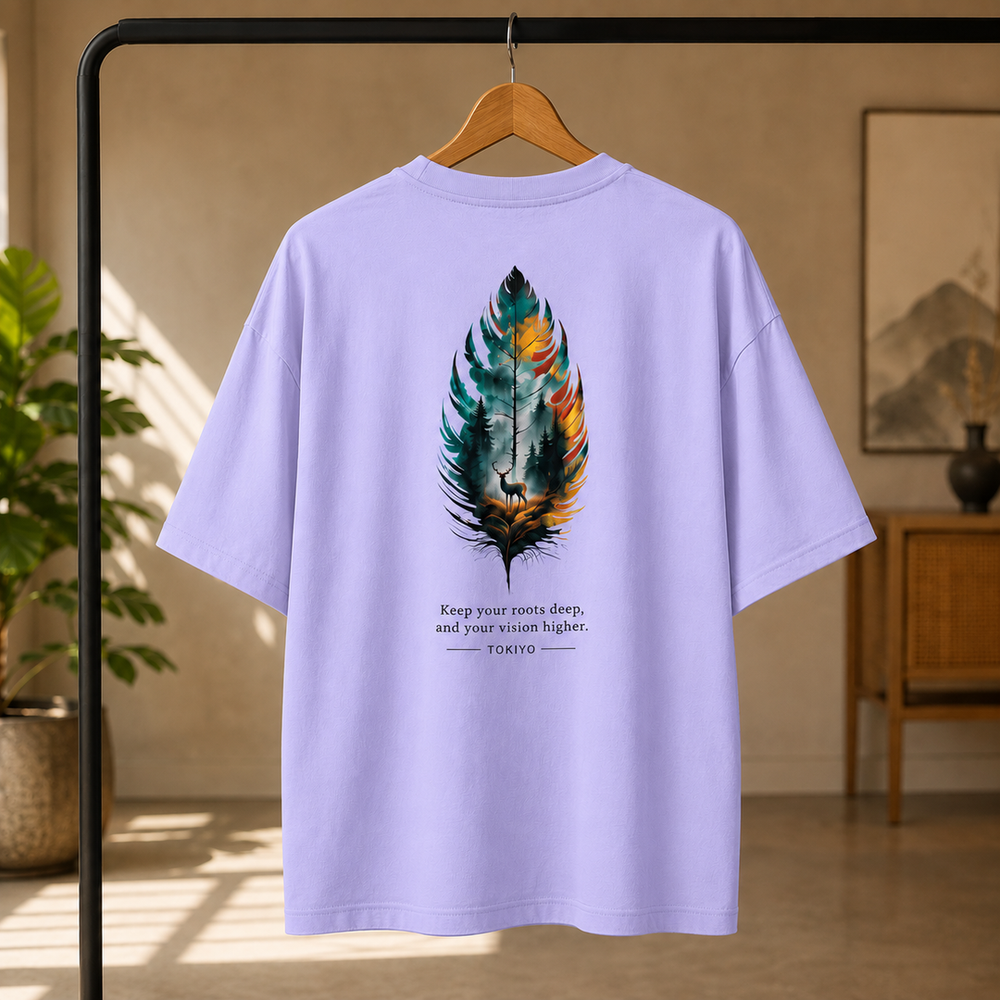 Tokiyo Lifestyle Oversized T-Shirt - TOTM017 - Lavender