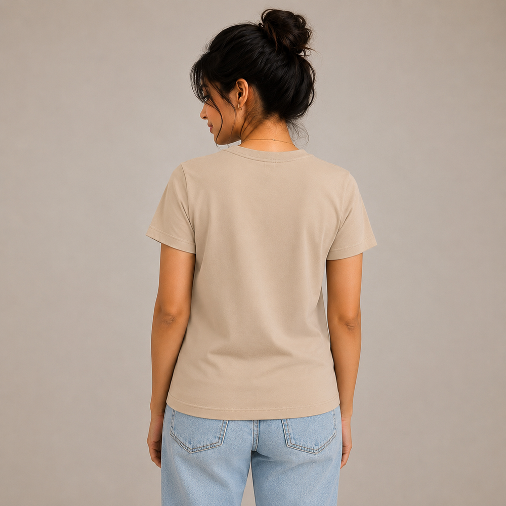 Tokiyo Lifestyle Women Regular T-Shirt - TRTWO002 - Beige - Image 2