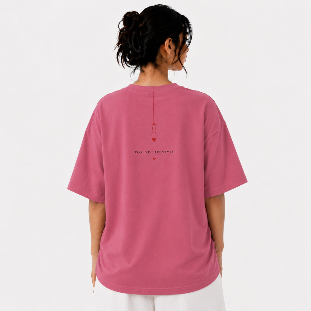 Tokiyo Lifestyle Women Oversized T-Shirt - TOVWO018 - Onion-Pink - Image 2