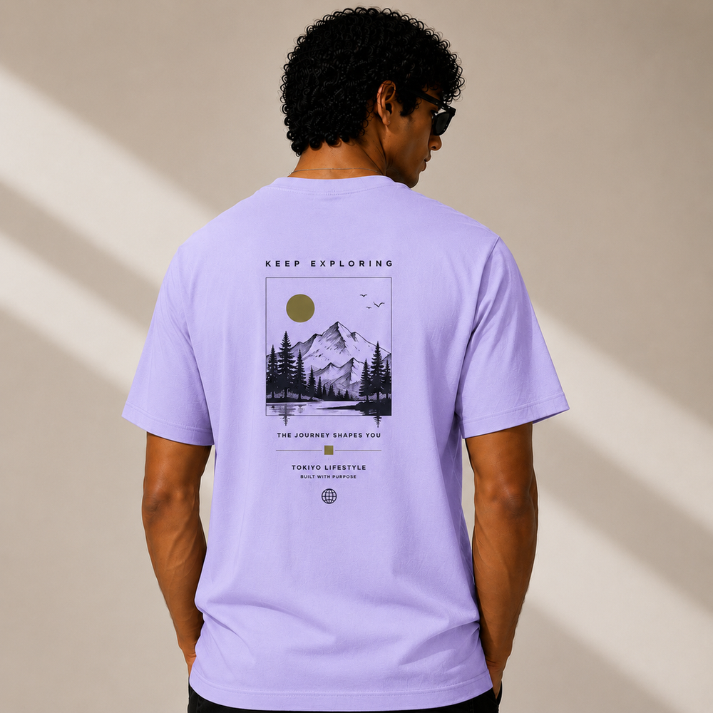 Tokiyo Lifestyle Regular T-Shirt - TRTM008 - Lavender - Image 2