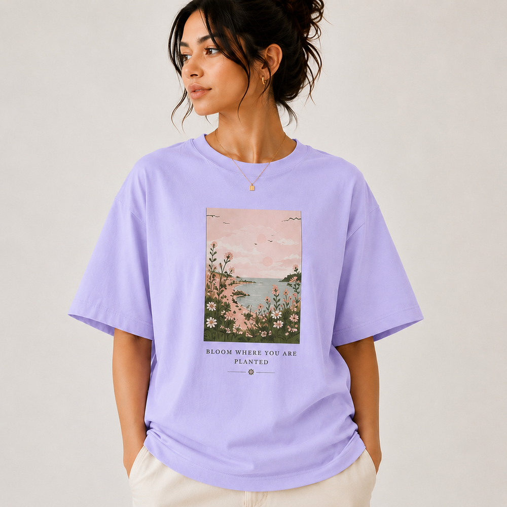 Tokiyo Lifestyle Women Oversized T-Shirt - TOVWO008 - Lavender - Image 1