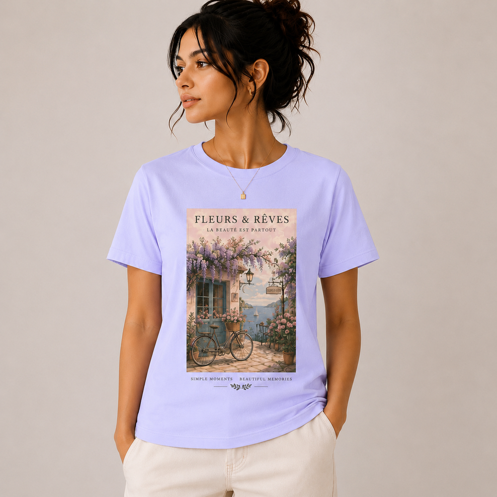 Tokiyo Lifestyle Women Regular T-Shirt - TRTWO004 - Lavender - Image 1