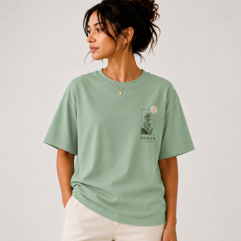 Tokiyo Lifestyle Women Oversized T-Shirt - TOVWO011 - Pista - Image 1