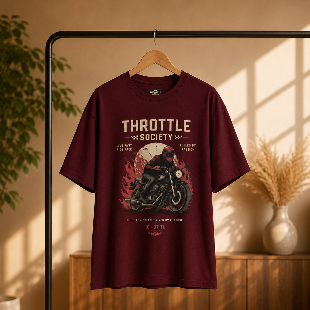 Tokiyo Lifestyle Oversized T-Shirt - TOTM039 - Wine