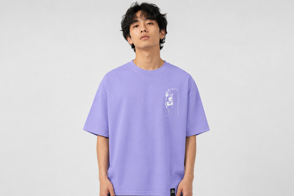 Tokiyo Lifestyle Oversized T-Shirt - TOTM004 - Lavender - Image 1