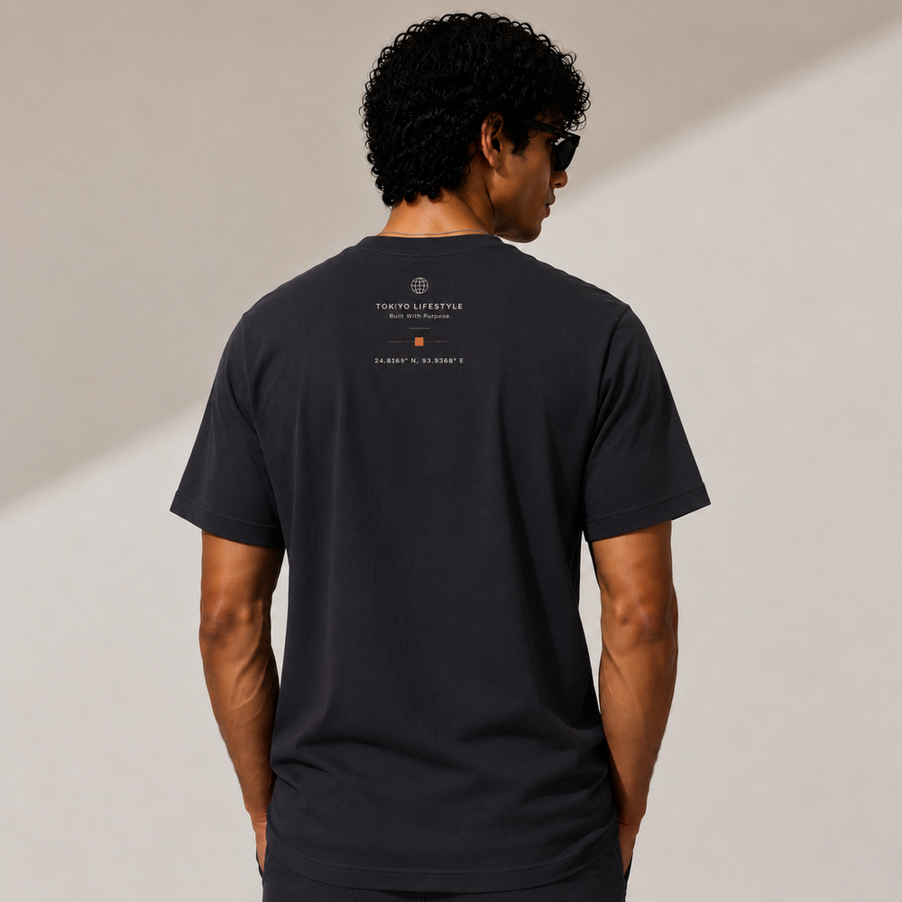 Tokiyo Lifestyle Regular T-Shirt - TRTM001 - Dgrey - Image 2
