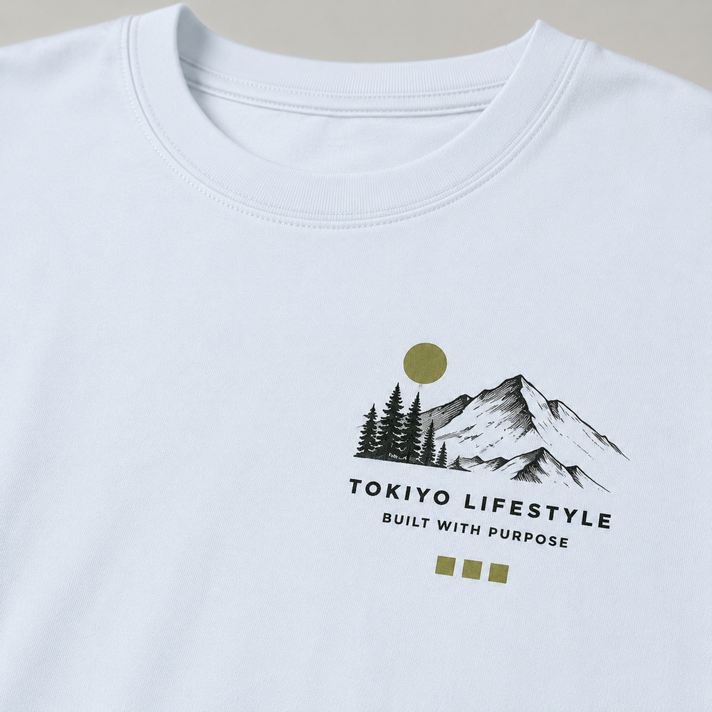 Tokiyo Lifestyle Regular T-Shirt - TRTM008 - White - Image 3