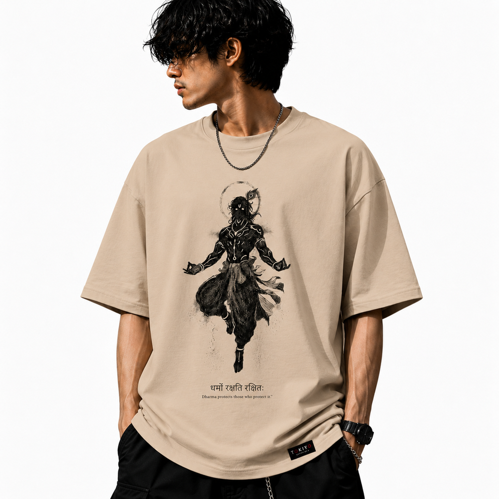 Tokiyo Lifestyle Oversized T-Shirt - TOTM018 - Beige
