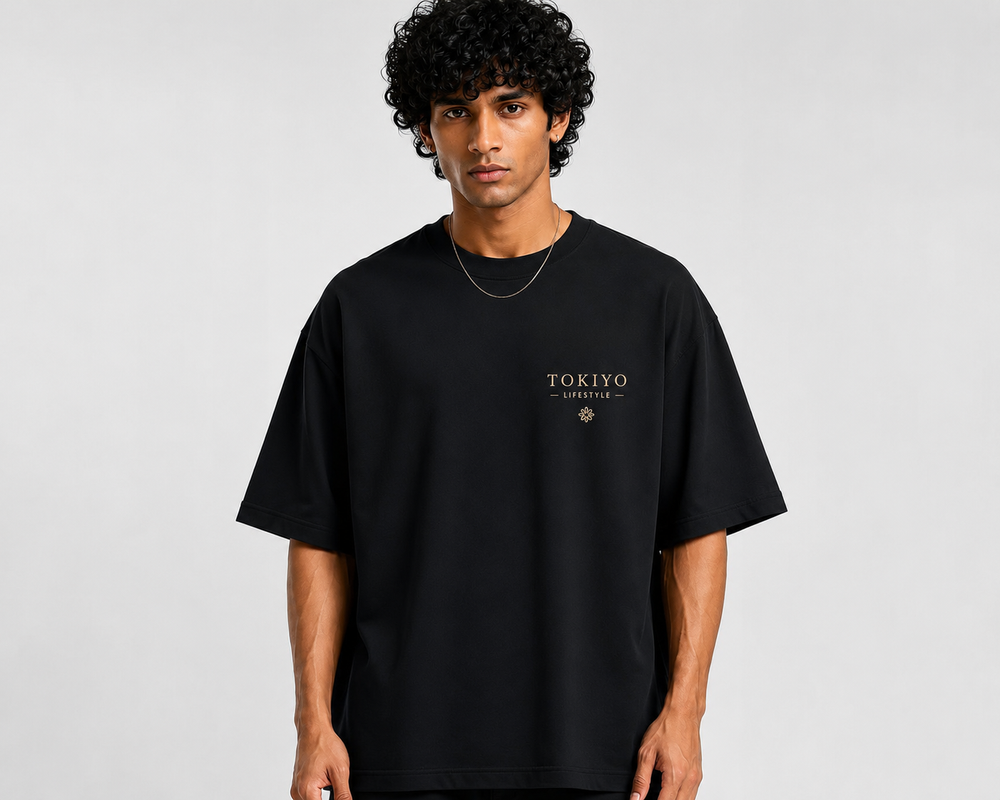 Tokiyo Lifestyle Oversized T-Shirt - TOTM002 - Black - Image 1