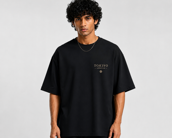 Tokiyo Lifestyle Oversized T-Shirt - TOTM002 - Black - Image 1