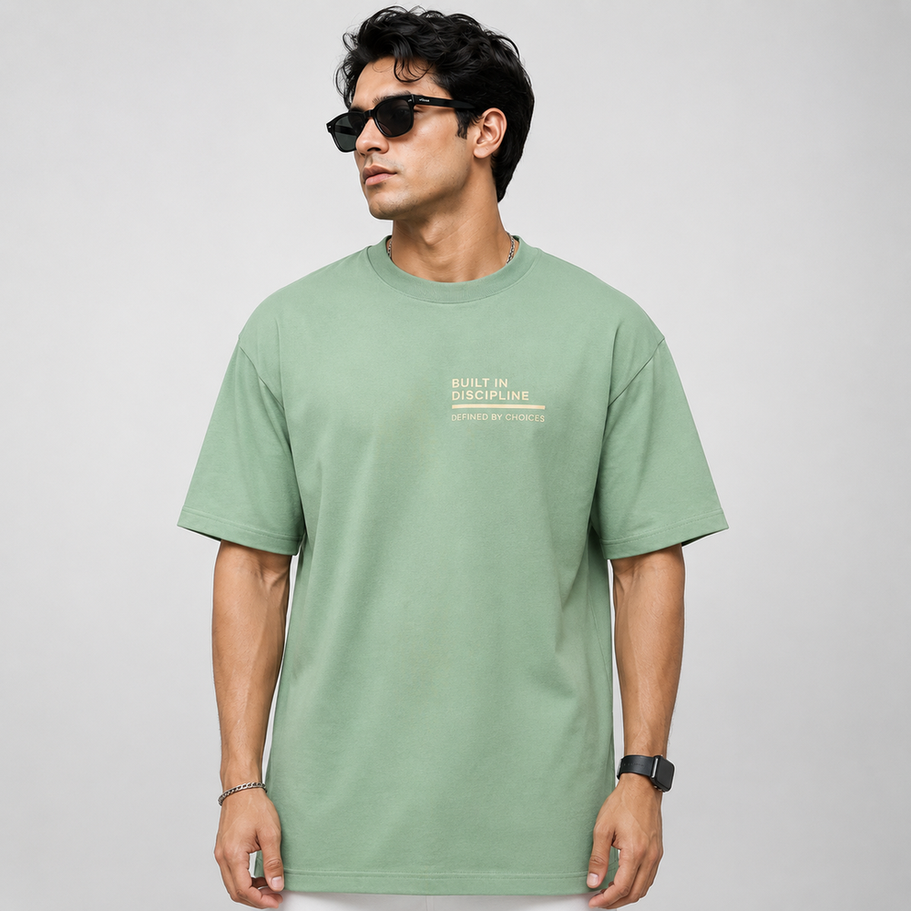 Tokiyo Lifestyle Oversized T-Shirt - TOTM011 - Pista - Image 1