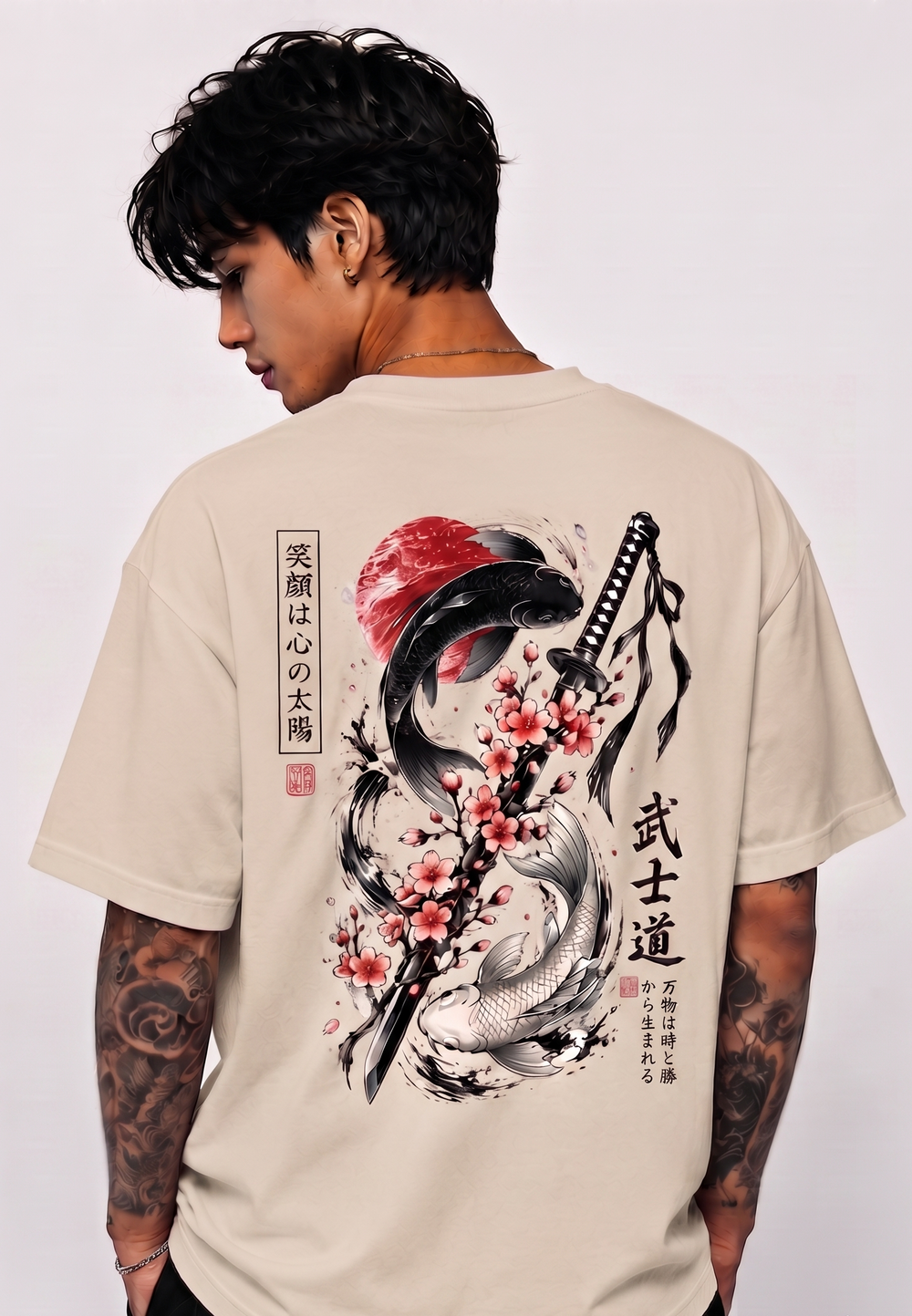 Tokiyo Lifestyle Oversized T-Shirt - TOTM015 - Beige