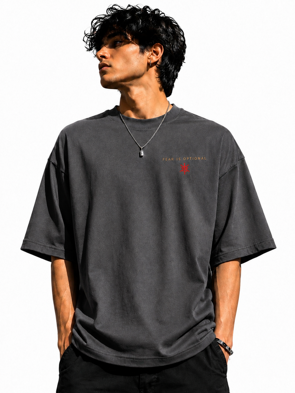 Tokiyo Lifestyle Oversized T-Shirt - TOTM044 Dark Grey