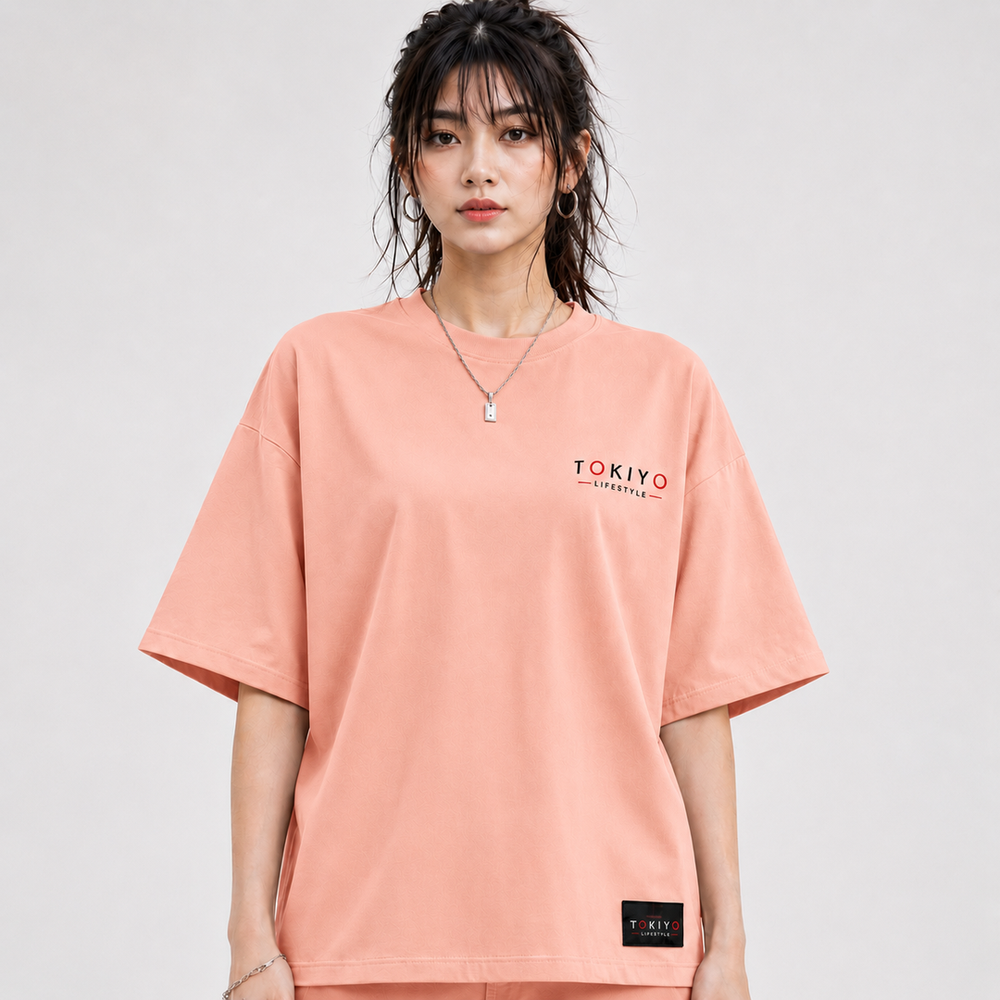 Tokiyo Lifestyle Women Oversized T-Shirt - TOVWO003 - Peach - Image 1