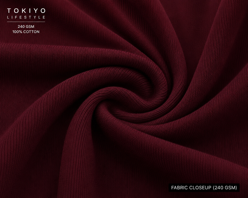 Tokiyo Lifestyle Oversized T-Shirt - TOTM032 - Wine