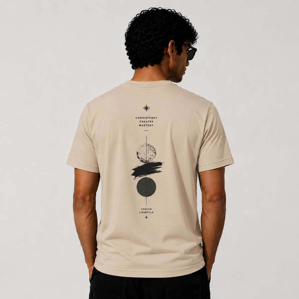 Tokiyo Lifestyle Regular T-Shirt - TRTM003 - Beige - Image 2
