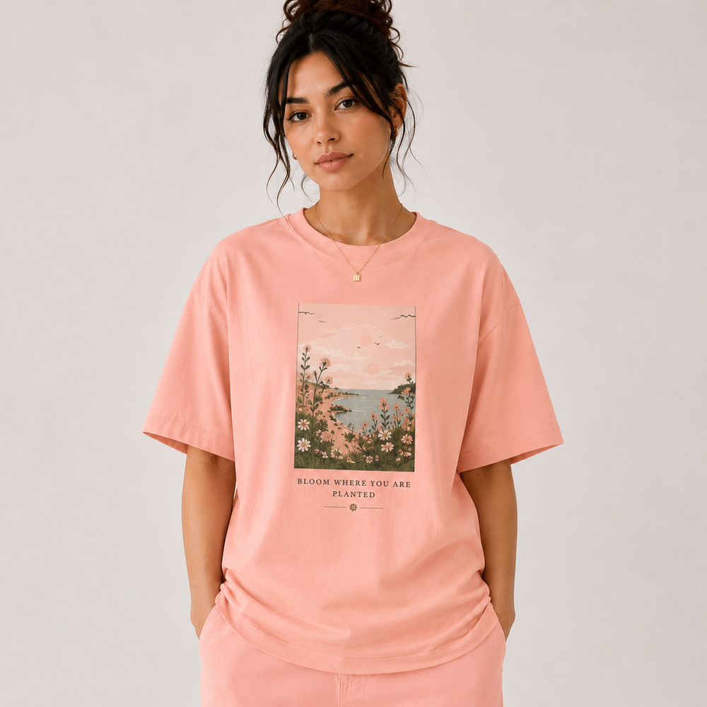 Tokiyo Lifestyle Women Oversized T-Shirt - TOVWO008 - Peach - Image 1