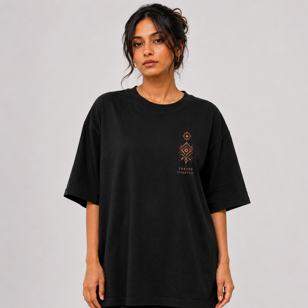 Tokiyo Lifestyle Women Oversized T-Shirt - TOVWO002 - Black - Image 1