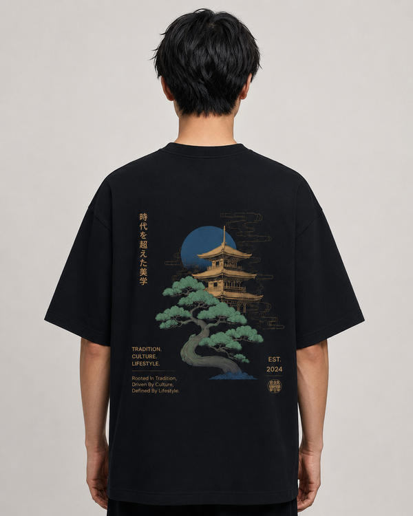 Tokiyo Lifestyle Oversized T-Shirt - TOTM008 - Black - Image 2