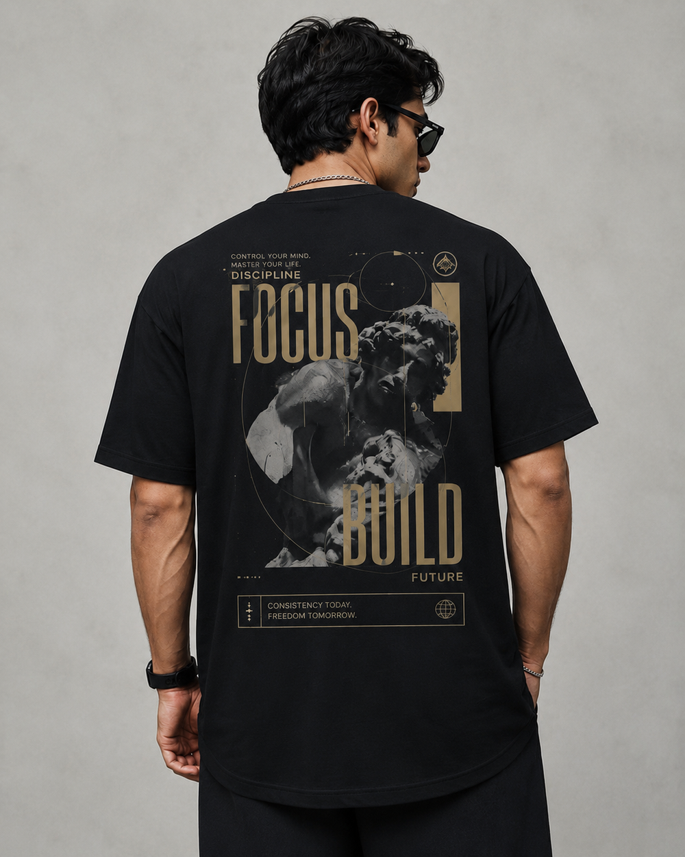 Tokiyo Lifestyle Oversized T-Shirt - TOTM011 - Black - Image 2