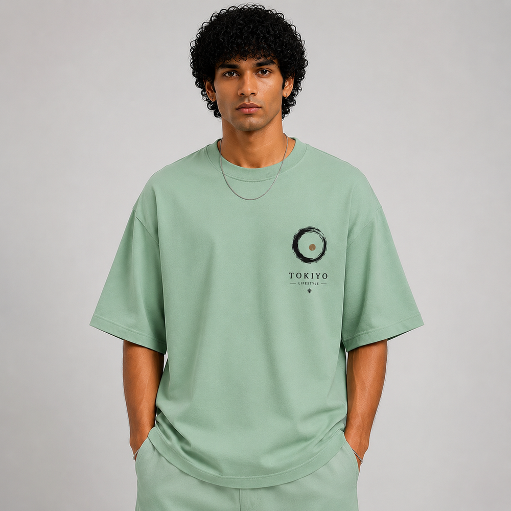 Tokiyo Lifestyle Oversized T-Shirt - TOTM009 - Pista - Image 1