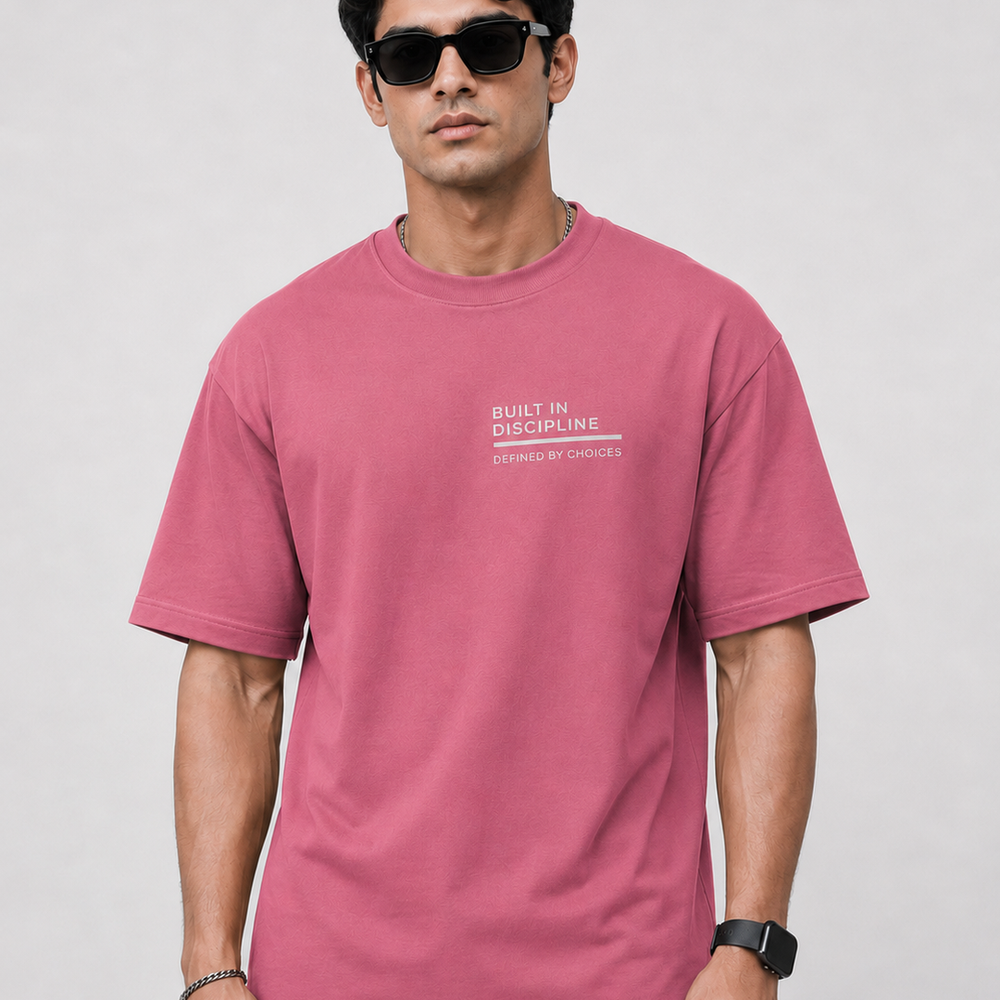 Tokiyo Lifestyle Oversized T-Shirt - TOTM011 - Onion-Pink - Image 1
