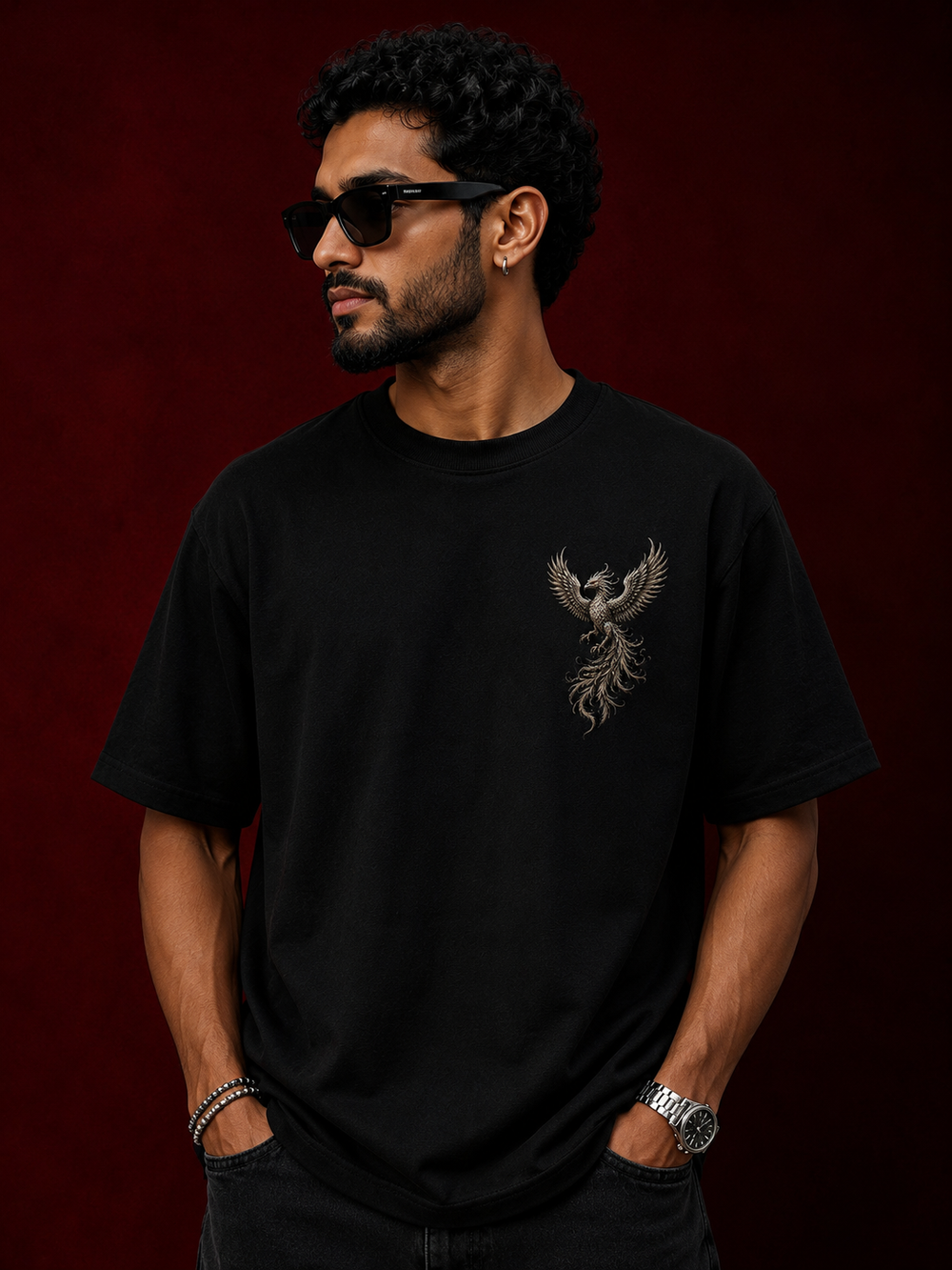 Tokiyo Lifestyle Oversized T-Shirt - TOTM032 - Wine