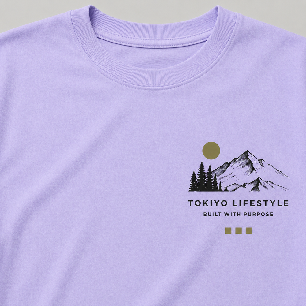 Tokiyo Lifestyle Regular T-Shirt - TRTM008 - Lavender - Image 3