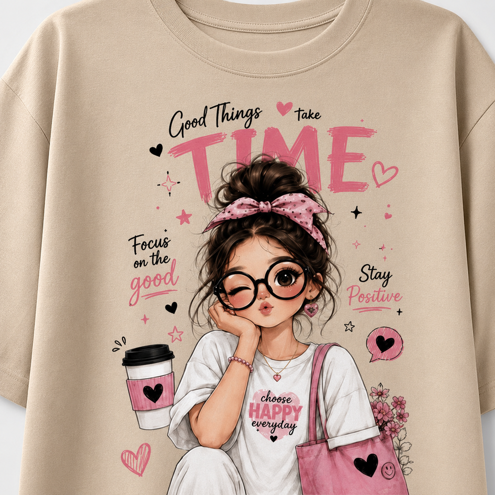 Tokiyo Lifestyle Women Oversized T-Shirt - TOVWO005 - Beige - Image 3